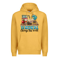 Mustard teachers change the world Premium Hoodie - BarkalooDesign
