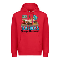 Red teachers change the world Premium Hoodie - BarkalooDesign