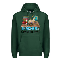 Sports Green teachers change the world Premium Hoodie - BarkalooDesign