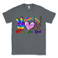 Charcoal Heather Peace love rock Classic Tee - FaDigitalArtStudio