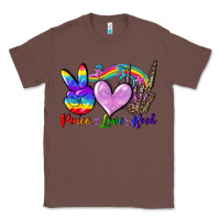 Chestnut Peace love rock Classic Tee - FaDigitalArtStudio