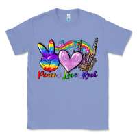 Colony Blue Peace love rock Classic Tee - FaDigitalArtStudio