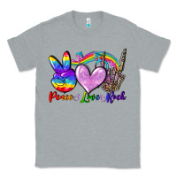 Heather Grey Peace love rock Classic Tee - FaDigitalArtStudio