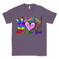 Lavender Peace love rock Classic Tee - FaDigitalArtStudio