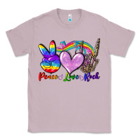 Lilac Peace love rock Classic Tee - FaDigitalArtStudio