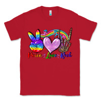 Red Peace love rock Classic Tee - FaDigitalArtStudio