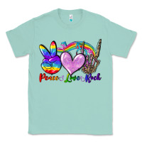 Seafoam Peace love rock Classic Tee - FaDigitalArtStudio