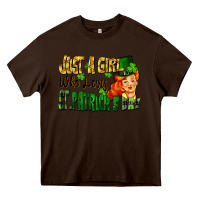 Chocolate Brown Just a girl who loves St. Patrick's Day Heavy Core Tee - FaDigitalArtStudio