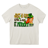 Cream Just a girl who loves St. Patrick's Day Heavy Core Tee - FaDigitalArtStudio