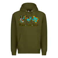 Army Green Peace Love Texas Premium Hoodie - Jasminsmagicworld