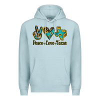 Blue Mist Peace Love Texas Premium Hoodie - Jasminsmagicworld