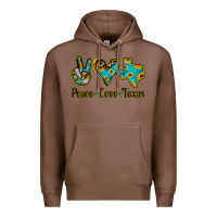 Chestnut Peace Love Texas Premium Hoodie - Jasminsmagicworld