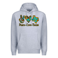 Heather Grey Peace Love Texas Premium Hoodie - Jasminsmagicworld