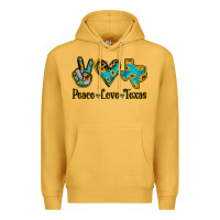 Mustard Peace Love Texas Premium Hoodie - Jasminsmagicworld