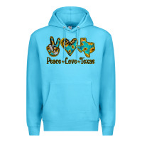 Ocean Blue Peace Love Texas Premium Hoodie - Jasminsmagicworld