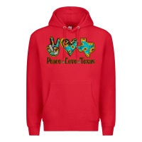 Red Peace Love Texas Premium Hoodie - Jasminsmagicworld