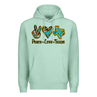 Seafoam Peace Love Texas Premium Hoodie - Jasminsmagicworld