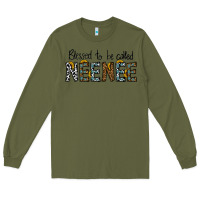 Army Green blessed to be called neenee Long Sleeve Tee - CowhideDigitalArt