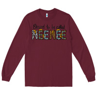 Burgundy blessed to be called neenee Long Sleeve Tee - CowhideDigitalArt