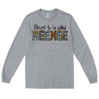 Heather Grey blessed to be called neenee Long Sleeve Tee - CowhideDigitalArt