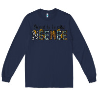 Navy blessed to be called neenee Long Sleeve Tee - CowhideDigitalArt