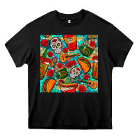 Black hispanic heritage month coffee cups and taco with glitter and leopard  Heavy Core Tee - BundleAndBundleShop