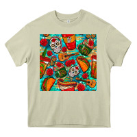 Mossy hispanic heritage month coffee cups and taco with glitter and leopard  Heavy Core Tee - BundleAndBundleShop