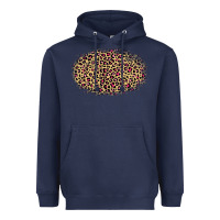 Navy Leopard Pattern Heavyweight Hoodie - RanaPortraitStore