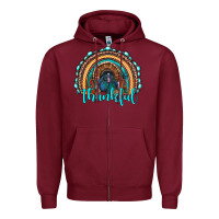 Burgundy western thanksgiving rainbow with turkey Zipper Hoodie - RanaPortraitStore