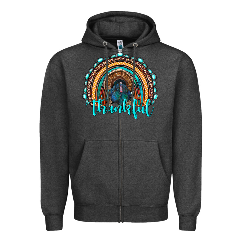 Western Thanksgiving Rainbow With Turkey Zipper Hoodie by RanaPortraitStore | Teevron