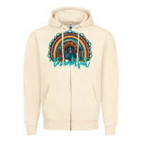 Sandshell western thanksgiving rainbow with turkey Zipper Hoodie - RanaPortraitStore