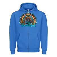 True Royal western thanksgiving rainbow with turkey Zipper Hoodie - RanaPortraitStore