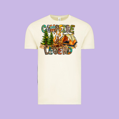 Campfire Legend Vintage Tee Designed By Cowhidedigitalart