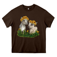Chocolate Brown baby goats Heavy Core Tee - RanaPortraitStore