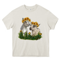 Cream baby goats Heavy Core Tee - RanaPortraitStore