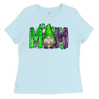 Baby Blue st patricks day mom gnome Ladies Tee - CowhideDigitalArt