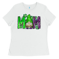 White st patricks day mom gnome Ladies Tee - CowhideDigitalArt