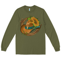 Army Green western hat with sunflowers and rope Long Sleeve Tee - Artiststas