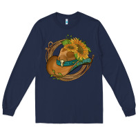 Navy western hat with sunflowers and rope Long Sleeve Tee - Artiststas