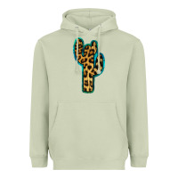 Matcha Turquoise Leopard Cactus Heavyweight Hoodie - RanaPortraitStore