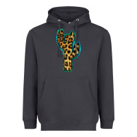 Smoke Turquoise Leopard Cactus Heavyweight Hoodie - RanaPortraitStore
