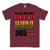 Burgundy black history live it Classic Tee - FaDigitalArtStudio