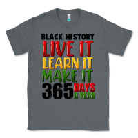 Charcoal Heather black history live it Classic Tee - FaDigitalArtStudio