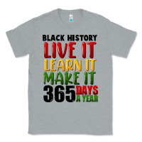 Heather Grey black history live it Classic Tee - FaDigitalArtStudio