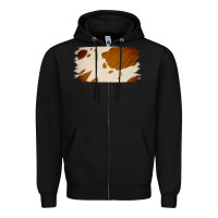 Black Cowhide Lightbrown Zipper Hoodie - Jasminsmagicworld