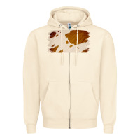 Sandshell Cowhide Lightbrown Zipper Hoodie - Jasminsmagicworld