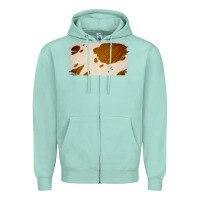 Seafoam Cowhide Lightbrown Zipper Hoodie - Jasminsmagicworld