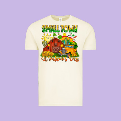 Small Town St Patrick's Day Vintage Tee Designed By Cowhidedigitalart