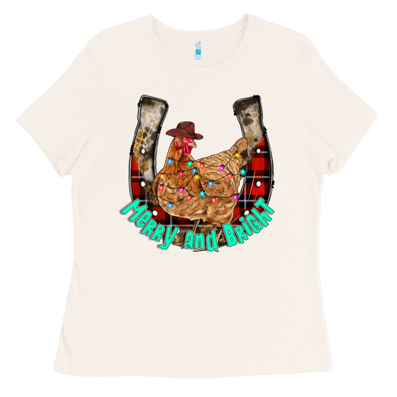 Horseshoe Chicken Ladies Tee by CowhideDigitalArt | Teevron