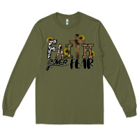 Army Green faith over fear Long Sleeve Tee - CowhideDigitalArt